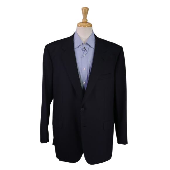 Brioni Navy Blue Tonestripe Super 180's Wool 2-Btn Blazer Jacket 50R - Picture 1 of 13